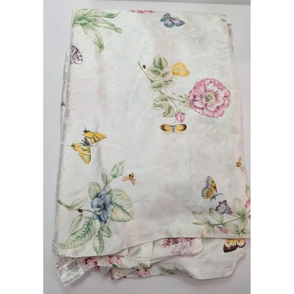 Croscill Shower Curtain Set Unisex OS Ivory Excellent Floral Butterfly 12 Hooks